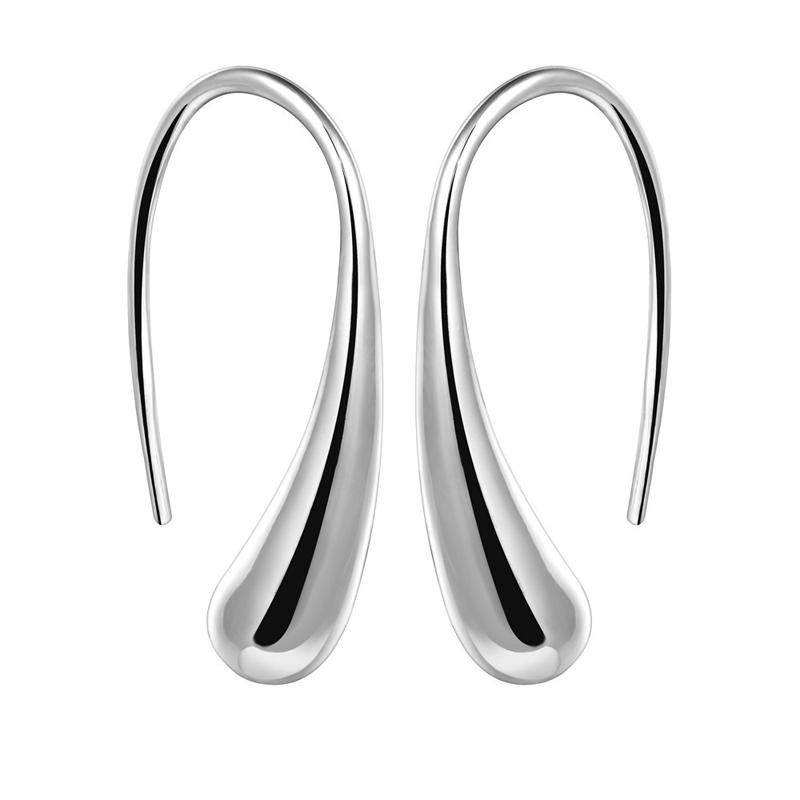 Simple Silver Colorzinc Alloy Women Hook Earrings Elegant Waterdrop Dangle Earrings for Wedding Jewelry