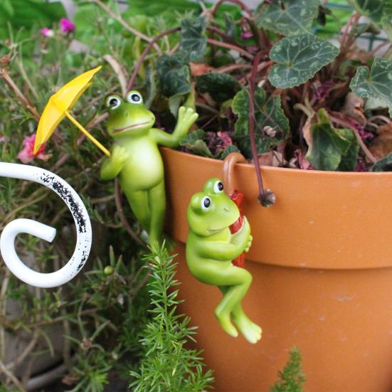 2 шт. Фигурка лягушки с зонтиком, смола, украшение лягушки, край цветочного горшка