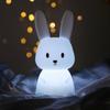 Cute LED Night Light Silicone Rabbit Touch Sensor Lamp Animal Light Bedroom Decor Gift for Kid Baby Child Table Lamp Home
