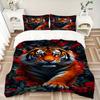 3pcs Tiger Roses Print Duvet Cover Set, Soft Comfortable Duvet Cover,Guest Room (1*Duvet Cover + 2*Pillowcase, Without Core) yy251104120