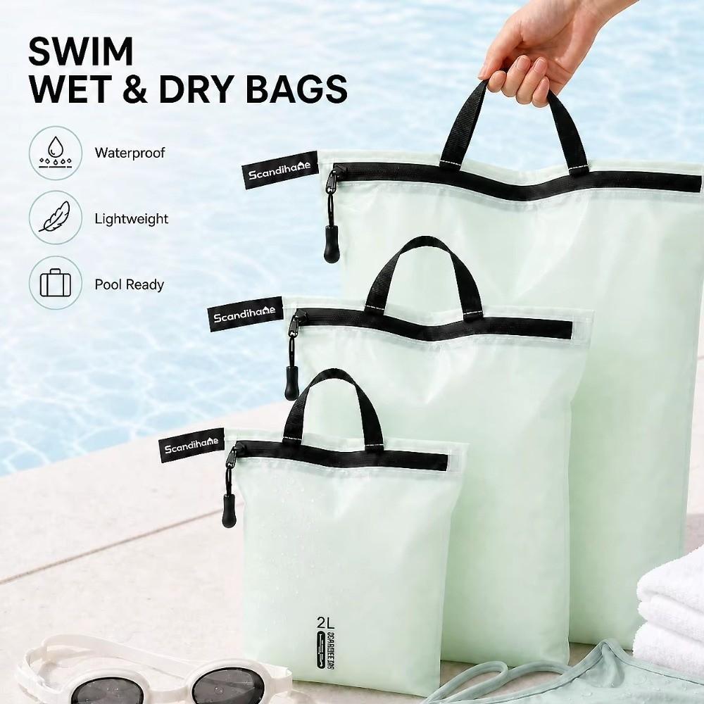 Nylon Wet Dry Bag Zipper Closure Waterproof Storage Pouch Portable Travel Organizer Bag For Beach
