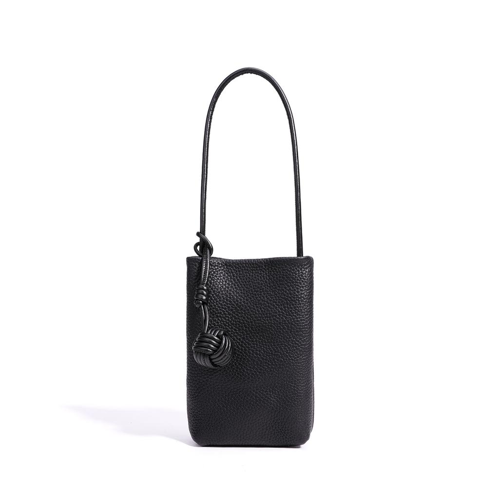 Early spring mobile phone bag female messenger small bag cowhide bag vertical soft leather bag mini mobile phone bag