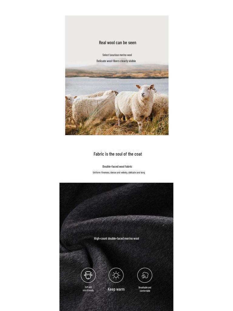 Двустороннее шерстяное пальто в корейском стиле: Элегантная, Универсальная, Свободного кроя, Длинная женская верхняя одежда для осени и зимы