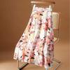 Oil Painting Style Skirt Women's Spring and Summer Drape Chiffon Skirt High Waist Slimming A-line Skirt Mid-length