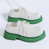 Модные брендовые мужские туфли-оксфорды на шнуровке, толстая подошва, деловые свадебные туфли с круглым носком, зеленая подошва, платформа, британская повседневная обувь для отдыха на открытом воздухе