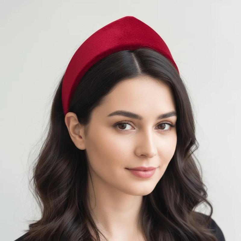 Elegant Velvet Crown Headband Unique Multiple Colors Smooth Texture Headwear Retro Style Soft Hairband