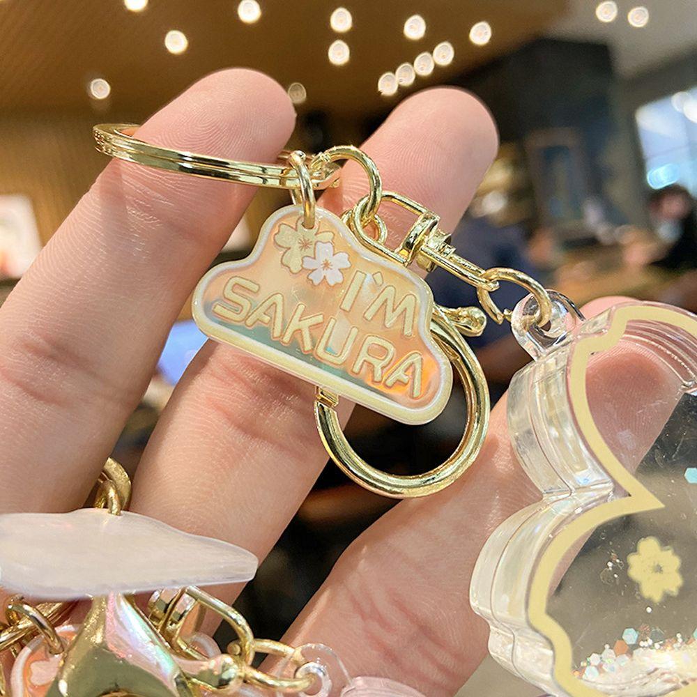 Брелок для ключей «Цветущая вишня» «Зыбучие пески в масле» Брелок для ключей «Сакура» «Жидкий плавающий брелок для ключей»