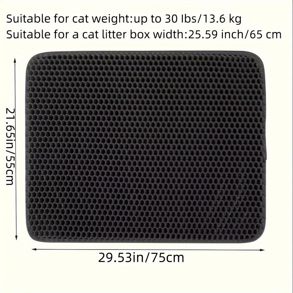 [Waterproof Cat Litter Mat] Odor Control, Waterproof Cat Litter Mat | Beautiful Honeycomb Cat Litter Box Catcher Pad, Double Layer, Urine Waterproof