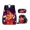Attack on Titan Elementary and Middle School Student Backpack Messenger Bag Pencil Case 3-Piece Set Anime Bags Waterproof Large Capacity