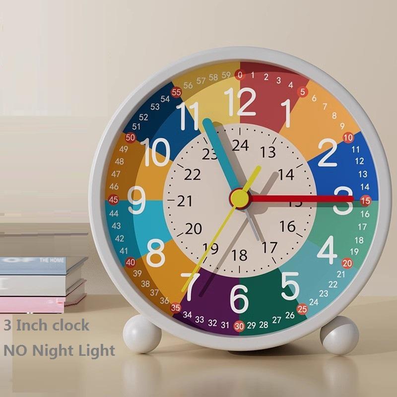 Kids Learning Cartoon Alarm Clock Metal Education Children Clock Kid Room Teaching Early Age Desk Table Clock Bardoan Gift Timer Kids Time Cognition