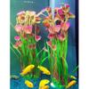 ALEGI Fish Tank Decorations Plastic Plants Large,Aquarium Artificial Plants Decoration Ornament Safe for All Fish-16 inch 2Pcs (Red 2 Pcs)
