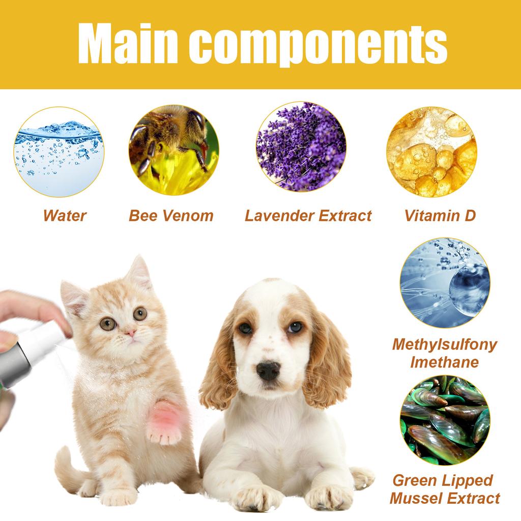 Yegbong Pet Joint Repair Spray для собак, кошек, кошек, облегчение боли в суставах, спрей для ухода за сухожилиями