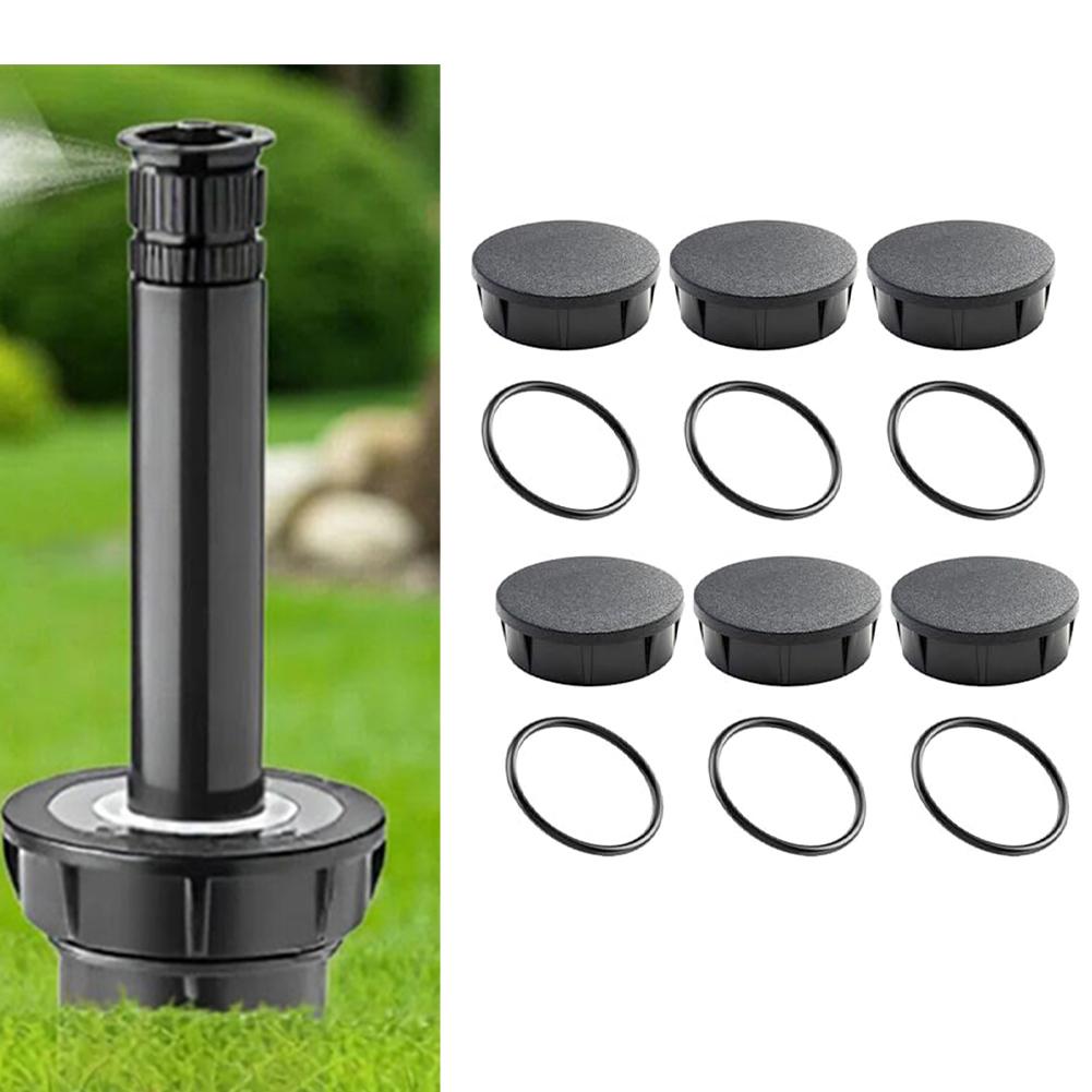 4 6 Pcs Black Plastic Sprinkler Cap Seal Replacement For 1800 1800XC Series Sprinklers Garden Lawn Irrigation System Accessories