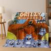 Смешное одеяло из фланели с персонажами мультфильма «Гриззи и лемминги», уютное мягкое покрывало для дома, спальни, кровати, дивана, пикника, подарок для ребенка