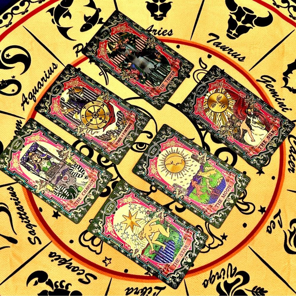 12 зодиакальных карт, черное золото, небесная золотая фольга, колода Таро Райдера Уэйта, 78 шт., водонепроницаемые карты из ПВХ, износостойкие, 12*7 см