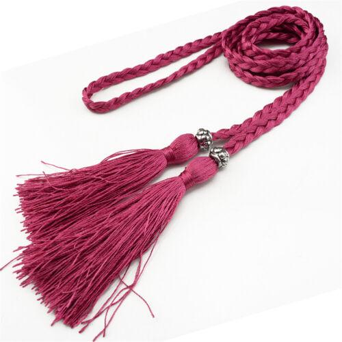Woven Tassel Belt Self-Tie Dress Belt Waist Decoration Rope Braided Boho Style
