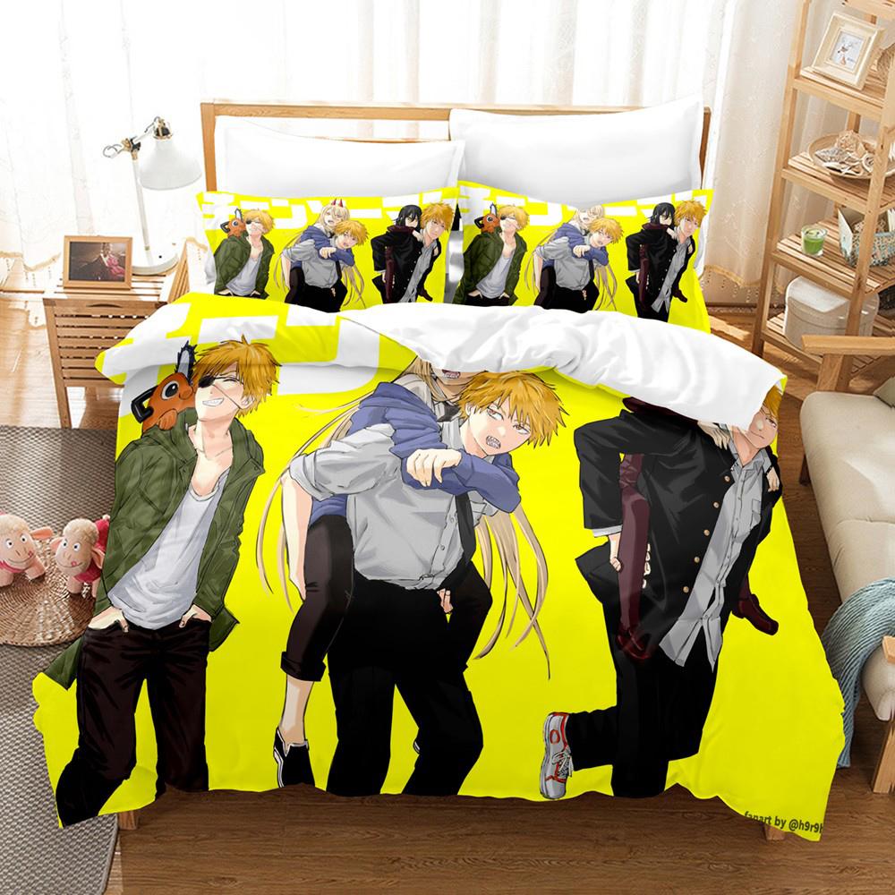 Аниме Chainsaw Man Mitaka Asa Комплект постельного белья для мальчиков и девочек Twin Queen Size Пододеяльник Наволочка Кровать для детей и взрослых