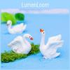 Charming Resin Swan Figurines Diy Creative Micro Landscape Desk Decorations
