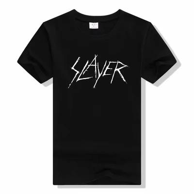 Slayer Классическая Thrash Metal Группа Иконический Логотип Графический Принт Повседневная Короткий Рукав Рок Музыка Уличная Одежда Футболка