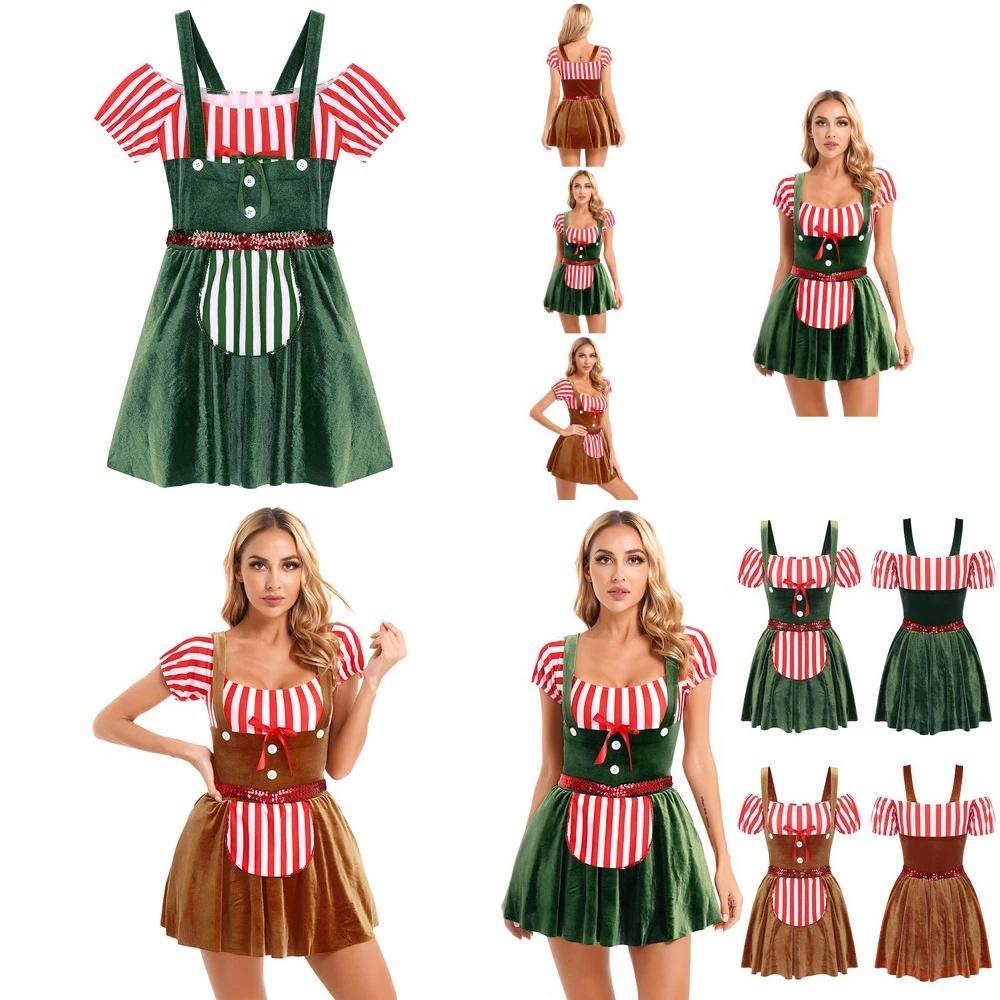 Рождественский костюм для женщин из полиэстера и спандекса, яркий красочный наряд для сценических выступлений на Хэллоуин для праздничных вечеринок