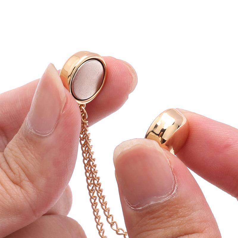 2 шт. Многофункциональный магнитный зажим для одежды с металлическими пуговицами, зажим для одежды, шарфа, брюк, манжет, фиксатор, магнитная булавка