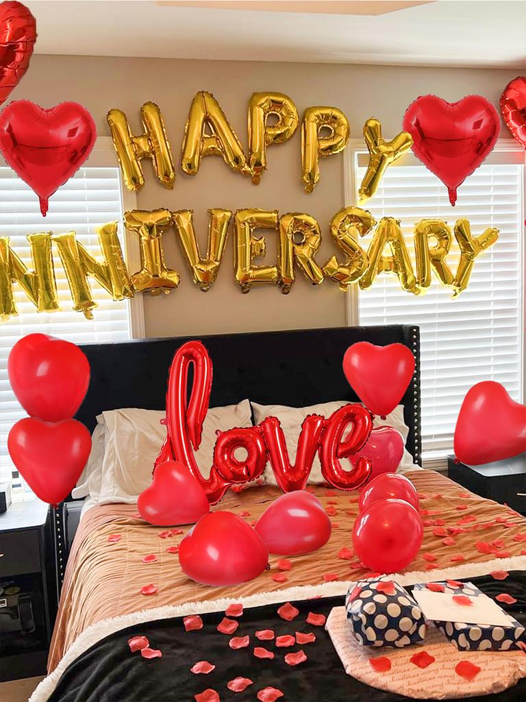 1 комплект золотых воздушных шаров в форме сердца на годовщину, для украшения вечеринки в честь Дня святого Валентина, годовщины, свадьбы, тематики любви