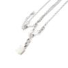 [H7473] - Silver Necklace 'Goddess Opal' Silver White (rhodium-plated) - 16x6 Mm