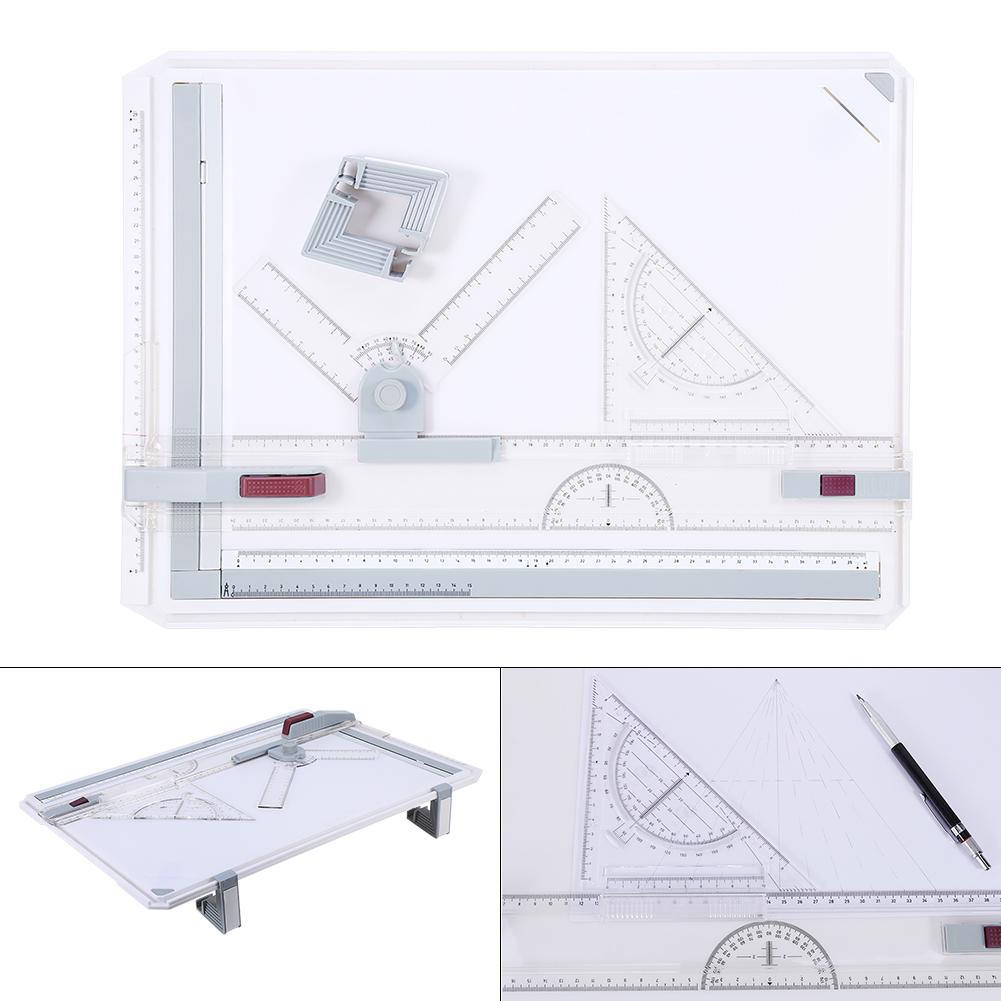 Pro A3 Drawing Board Table With Clear Rule Parallel Motion and Adjustable Angle