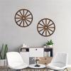 3pcs Boho Style Hanging Wooden Wagon Wheel Wall Art, Manufactured Wood Fairy Tale Themed Decor, Versatile Ornamental Pendants