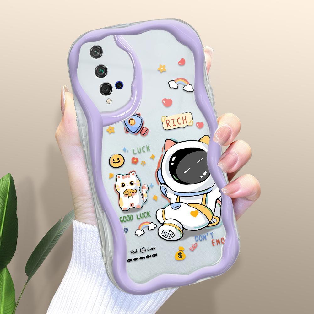 Cute Cartoon Pattern Cream Texture Casing Wavy Edge Soft Silicone Cover Phone Case for Huawei Honor Infinix Tecno iPhone