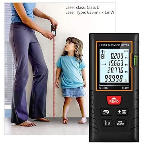 Télémètre Laser - Matolla - 50M - 2 Niveaux à Bulle - Fonction Muet - IP54