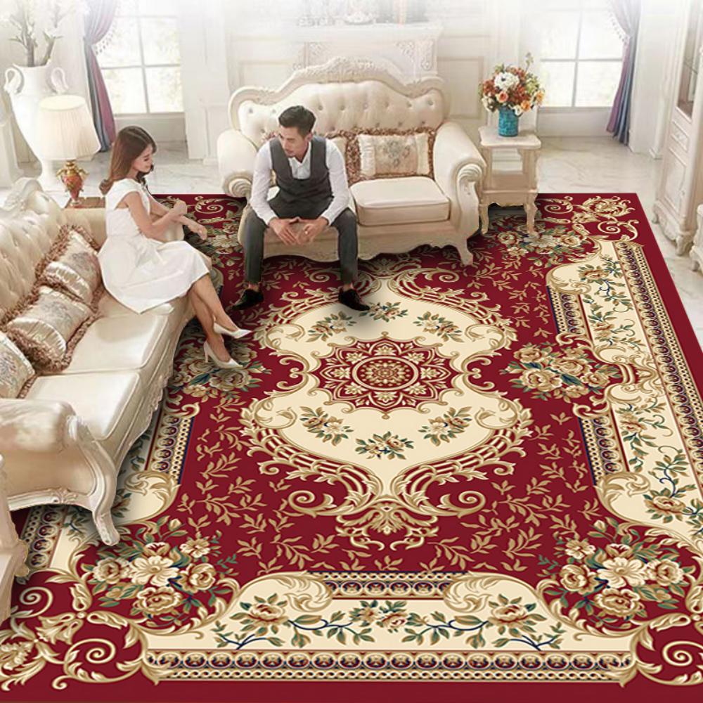 Роскошный персидский ковер с красным и синим принтом для декора гостиной, коврик под диван, прикроватный мягкий коврик, кухонный коврик для стола, нескользящий коврик для пола, коврик для прихожей