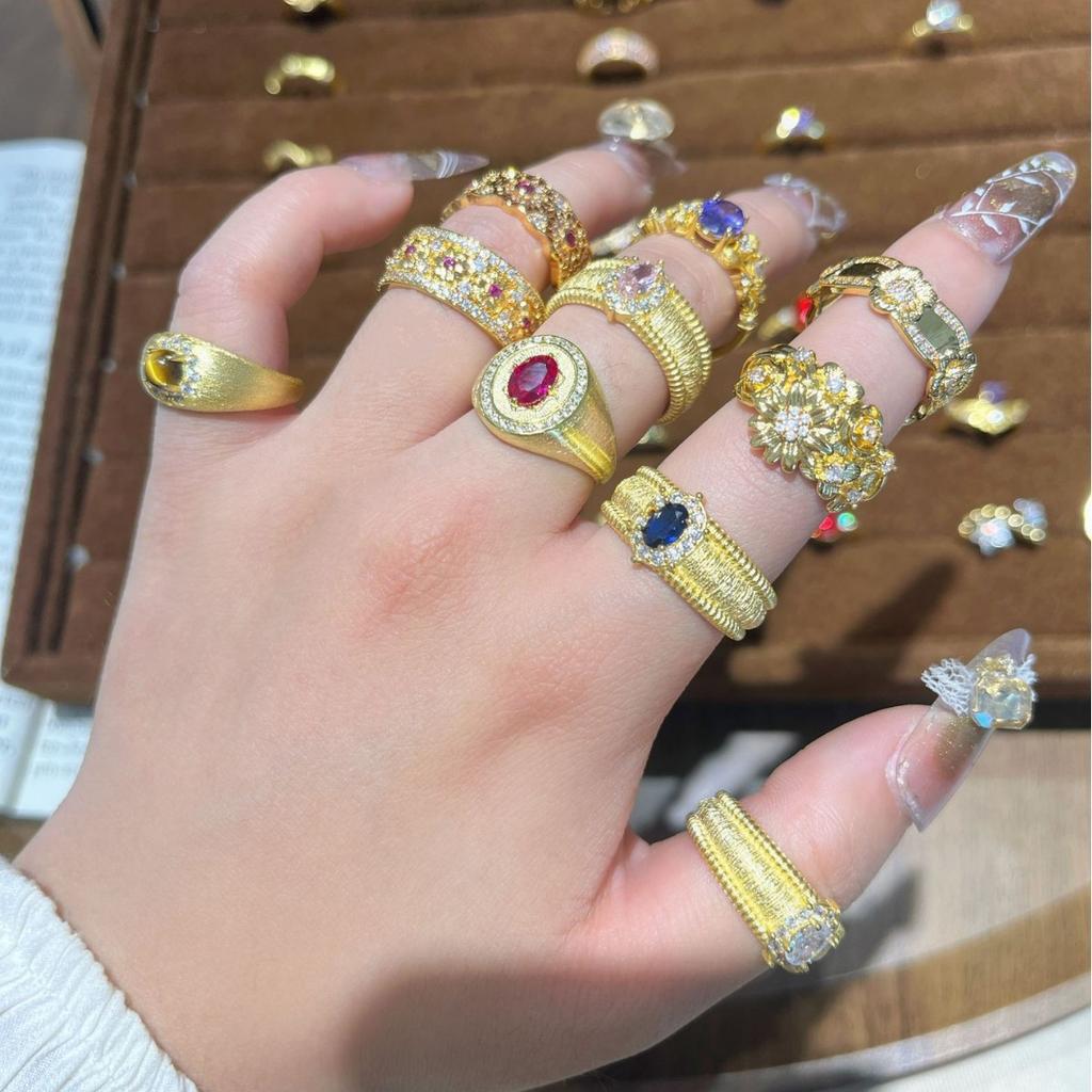 Винтажное матовое кольцо класса люкс рубиново-пурпурного цвета с бриллиантами и эмалью, кольцо на указательный палец, для ношения в несколько рядов, ветер, премиальные универсальные аксессуары