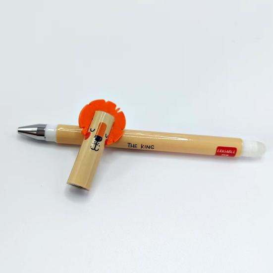 Стираемые гелевые ручки, гелевые ручки-роллеры с изображением животных из мультфильмов, наконечник 0,5 мм, черные/синие чернила, заправляемые ручки для письма, школьные канцелярские принадлежности