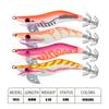 4PCS Fishing Lures Wrapped Prawn Lure 3D Eyes Octopus Luminous Shrimp Wood Baits Squid Jig Fishing Hooks 8.5CM Sleeve Jig Hooks