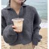 Autumn and Winter Loose Casual Knitted Sweater for Women Fashion Long Sleeve Elegant Pullover Women's Sweaters Vintage Solid Female Knitwear 24819