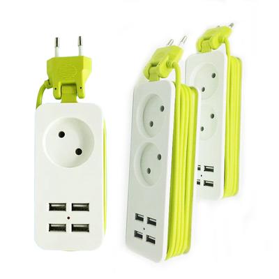 Интеллектуальное зарядное устройство EU Plug 1.5M Extension Socket Outlet Power Strip с 4 USB-розетками переменного тока
