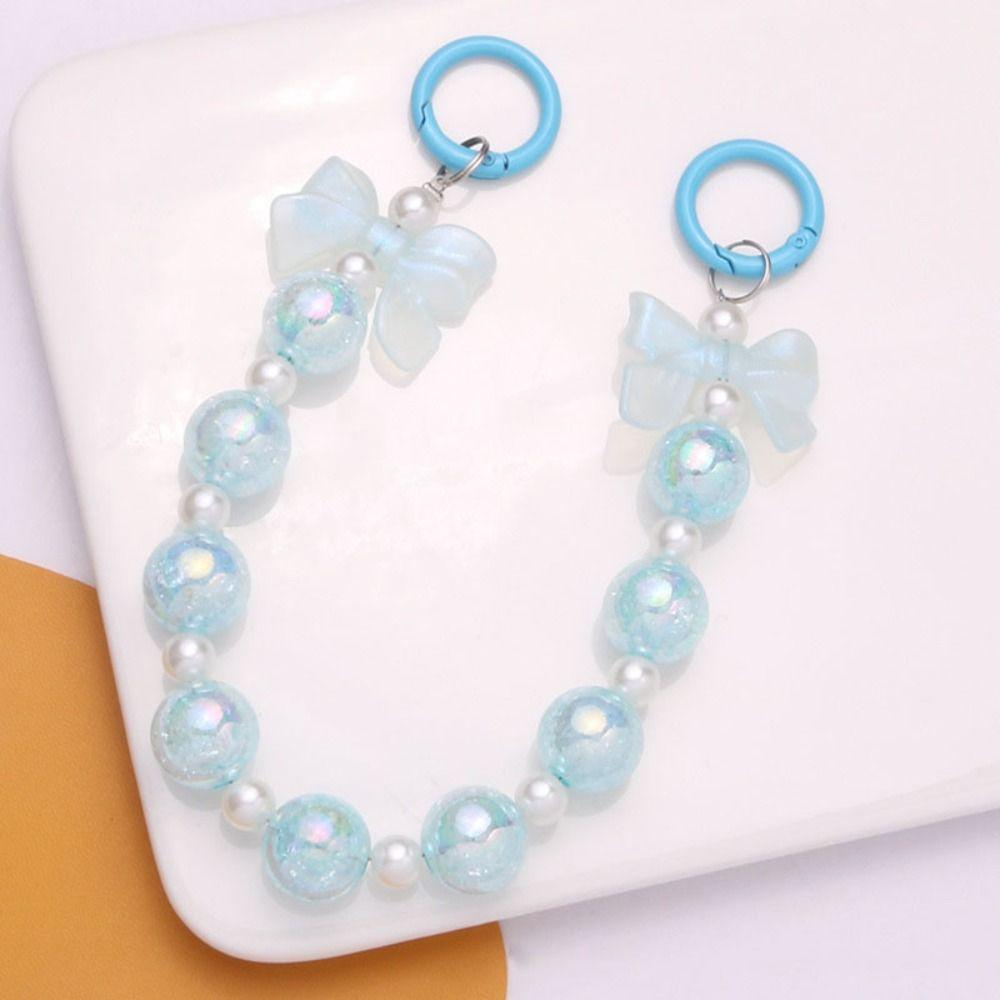 Подвеска на шнурке с бантом, из бисера, для сумки, разноцветный бантик, ремешок для телефона, подвеска для сумки из бисера, для девочек