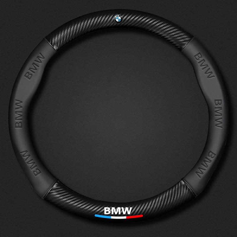 For BMW Car Steering Wheel Cover M X1 X3 X5 X6 G20 G30 E39 E46 E90 E92 Car Carbon Fiber Leather Steering Wheel Cover Keychain bzvm78
