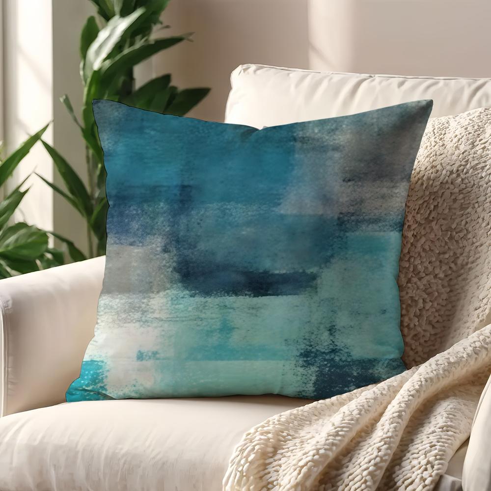 Dark Blue Abstract Lines and Color Blocks cushion cover For Pillow Printing Sofa Decoration Home Room Office Nordic Simplicity