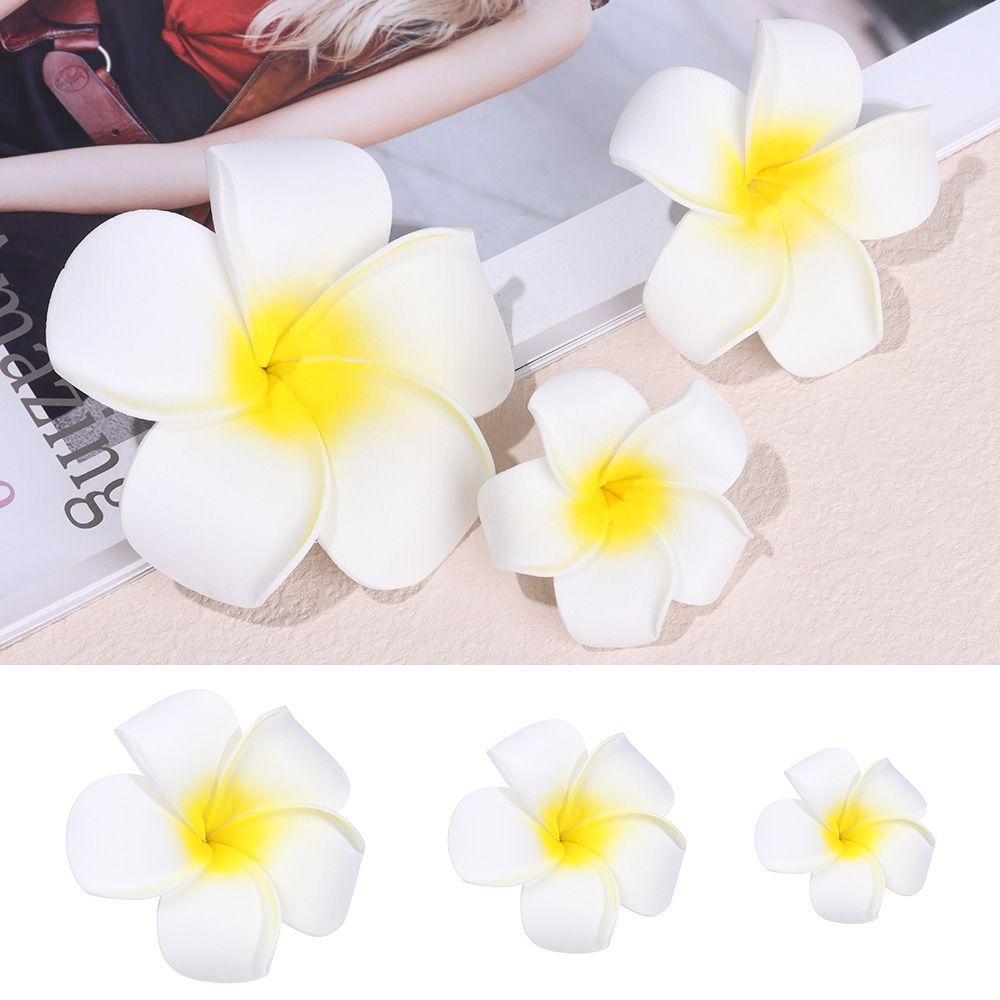 Gift Simulation Women Girl Beach Seaside White Plumeria Hairpin Flower Hair Clip