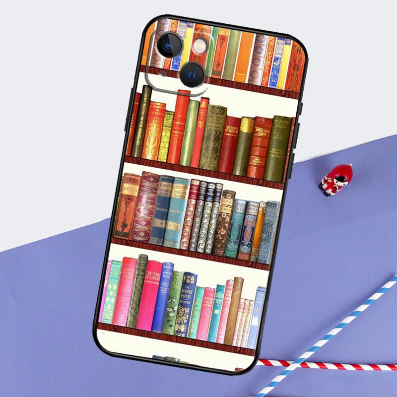 Винтажная КНИГА Книжный червь книжная полка Чехол для телефона Для iPhone 16 Pro 15 Pro 11 12 13 14 Pro Max Mini XR 16e 15 16 Plus Защитный корпус