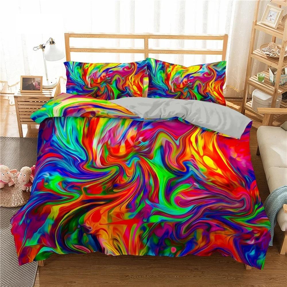 Phechion Psychedelic 3D Print Bedding Collection Duvet Covers Pillowcases One Piece Comforter Bedding Collections Bedclothes With Bed Linen K269
