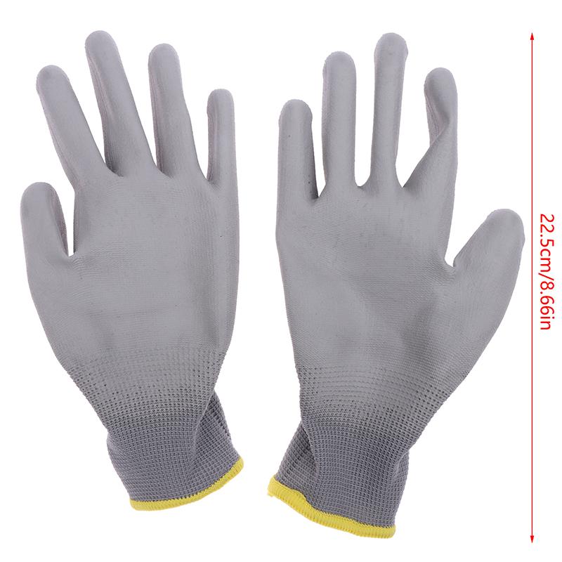 1 пара защитных рабочих антистатических перчаток с полиуретановым покрытием для ладоней, унисекс, дышащие противоскользящие перчатки для ремонта, принадлежности для плотников