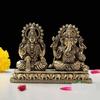 Brass Laxmi Ganesha Idol for Good Luck & Worship | 3" Small Hindu God Statue Figurine Perfect for Decoration Puja & Gifting Purpose Sculpture