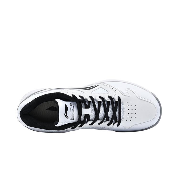 Li Ning Light Feather Slip Resistant Abrasion Resistant Low top Badminton Shoes Unisex White Black AYTT035-4