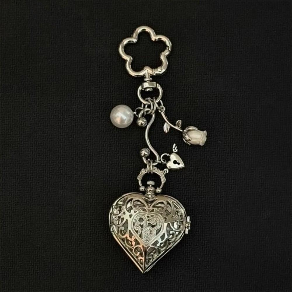 Модный Стиль Полый Сердечный Карманный Часовой Брелок Дизайн Подвеска Украшение Стимпанк Часы Пара