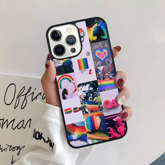 Rainbow Pride Gay Lesbian LGB phone Case Cover For iPhone 17 Air 16 15 14 Plus apple 16 11 12 13 Pro Max coque
