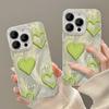 Подходит для чехла для мобильного телефона Apple 15 Iphone14 Матовый зеленый Любовь 13pro Перо Пряжа IMD Лазер Xs Большое отверстие 11