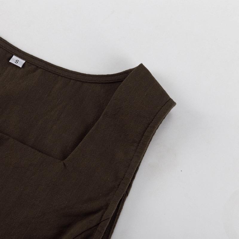 Spring Summer Slim Solid Color Cotton 2 Piece Sets Women 2025 Elegant Sleeveless Single Breasted Tank Top with High Waist Long Skirts Set